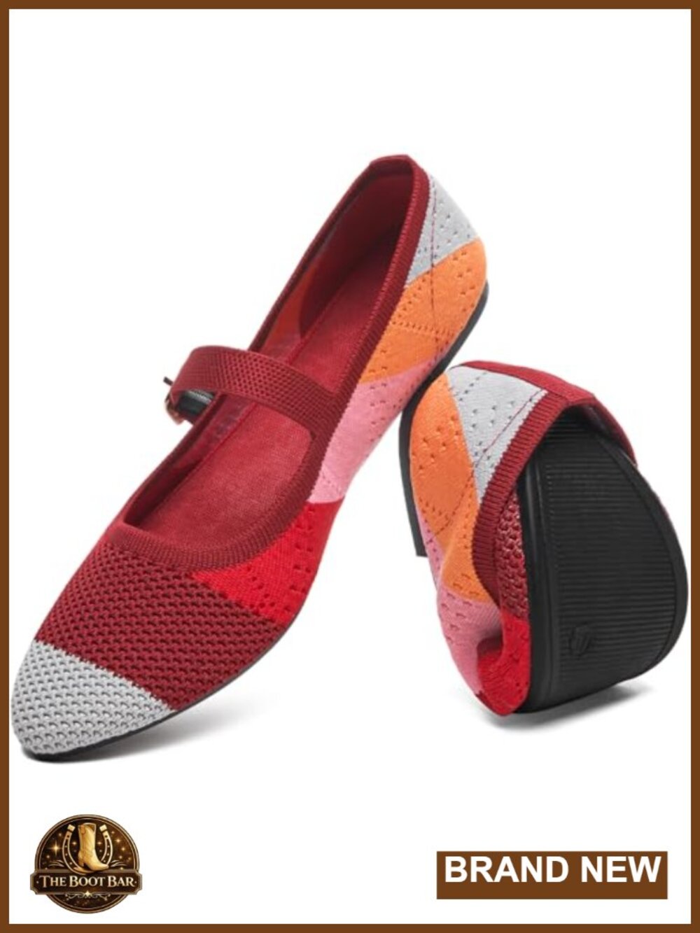Women's Ballet Flat Mary Jane Pointed Toe Adjustable Strap Slip On Shoe